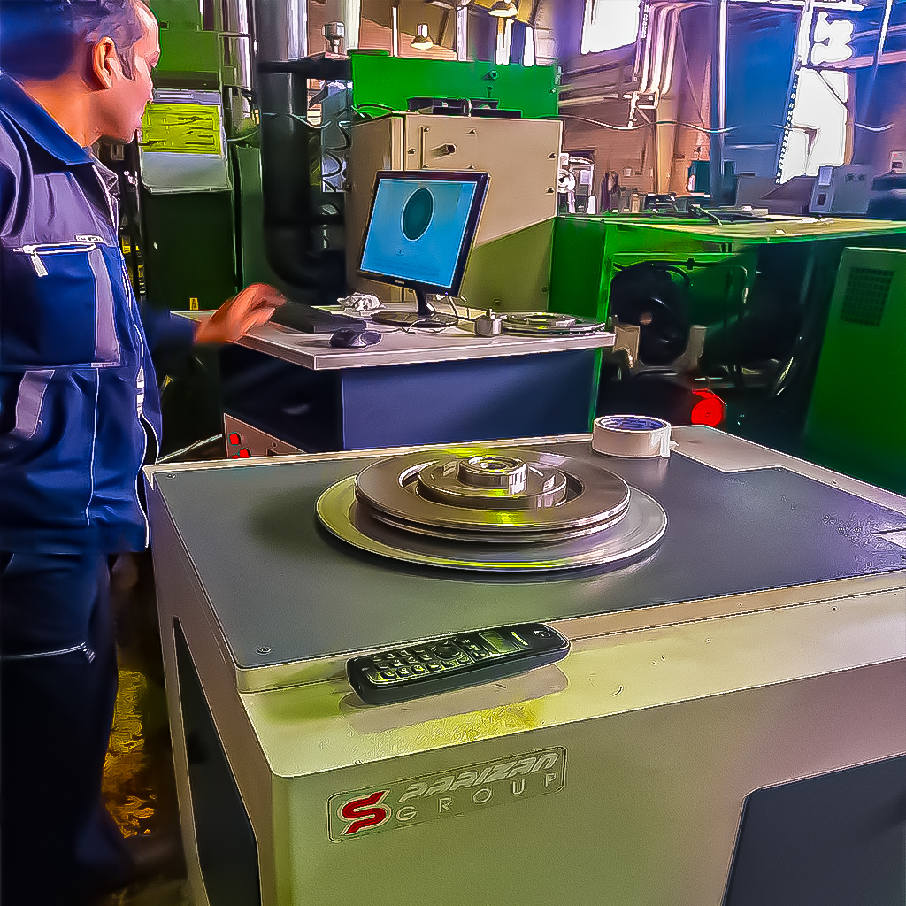 پروژه دستگاه بالانس صنعتی عمودی دیسک کلاچ سیف صنعت